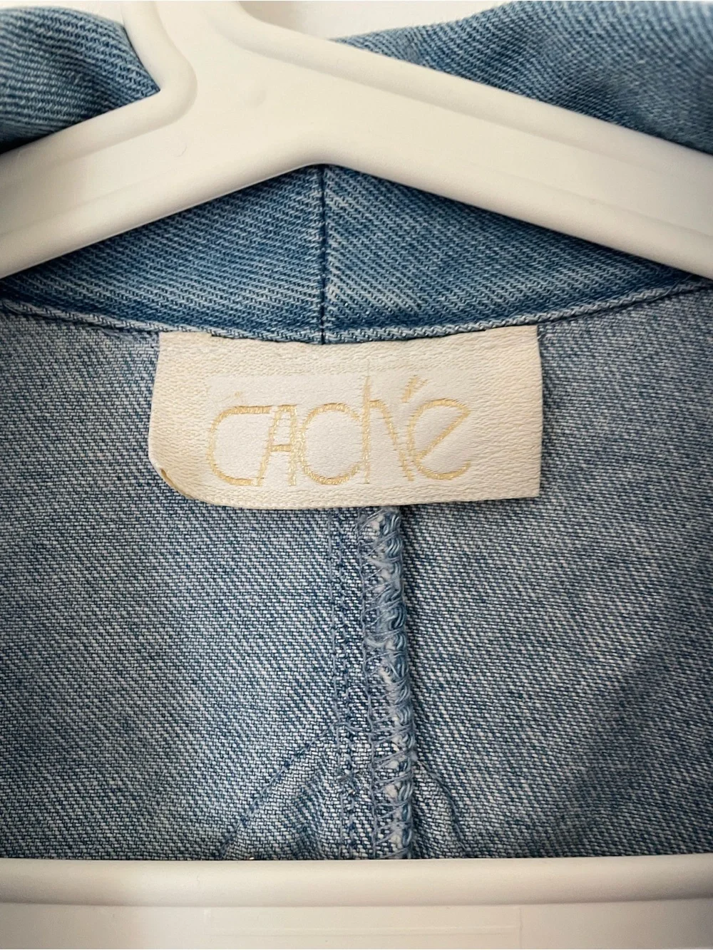 Vintage cache western fringe rhinestone denim jacket size M - Picture 3 of 10